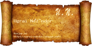 Ugrai Nándor névjegykártya